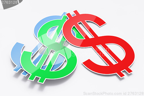 Image of Three shiny dollar signs