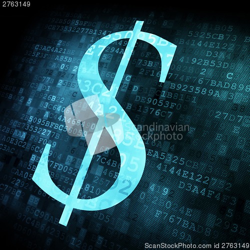 Image of Dollar sign on digital screen