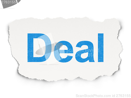 Image of Torn paper with words Deal on  background