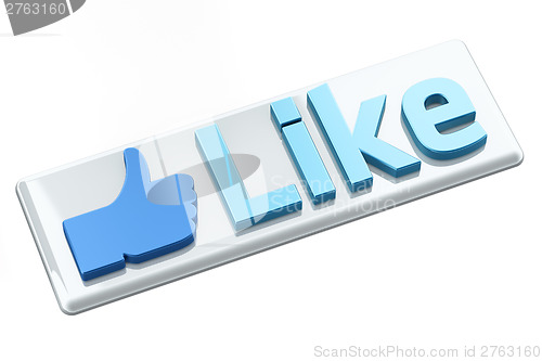 Image of &amp;quot;Like&amp;quot; button 3d  render on white