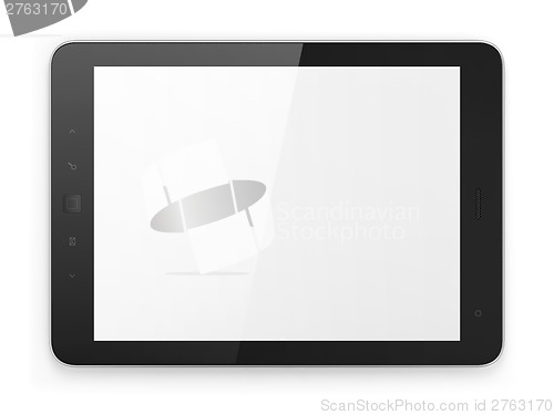 Image of Black tablet pc on white background