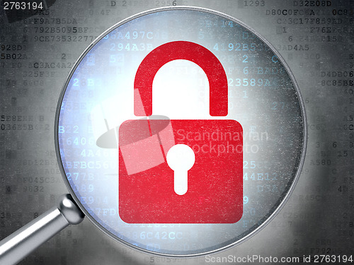 Image of Closed padlock icon on digital background