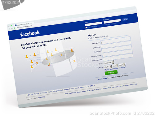 Image of Facebook.com home page