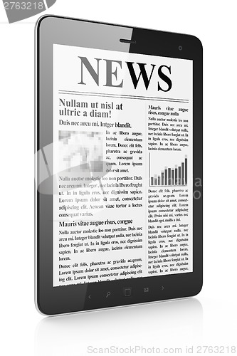 Image of Digital news on tablet pc computer screen