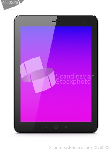 Image of Beautiful black tablet pc on white background