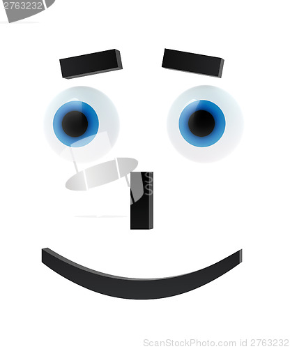 Image of Cheerful emoticon with blue eyes