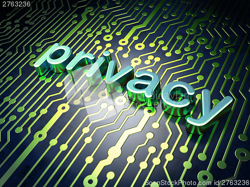 Image of circuit board with word Privacy