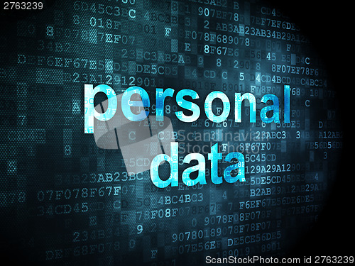 Image of Information concept: personal data on digital background
