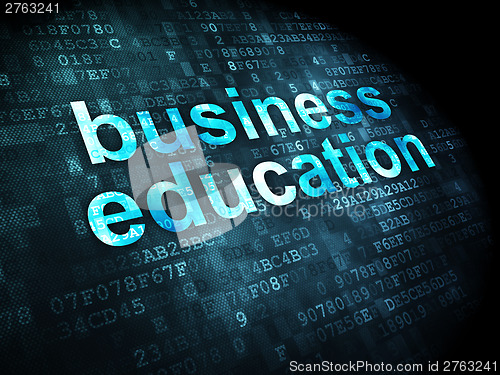 Image of business education on digital background