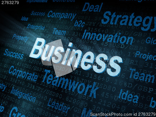 Image of Pixeled word Business on digital screen