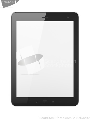 Image of Black tablet pc on white background