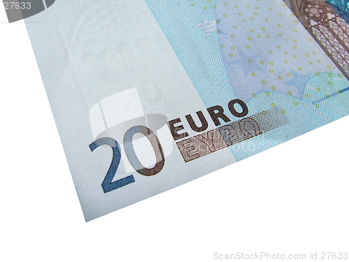 Image of Twenty euro bill (detail)