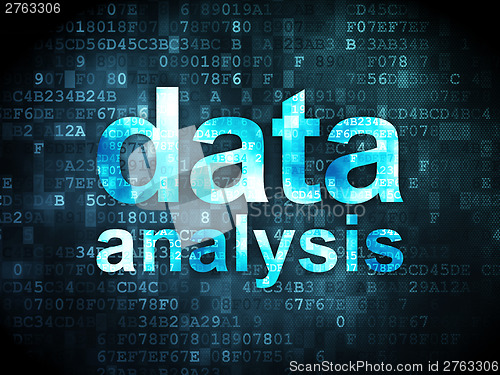 Image of Information concept: data analysis on digital background