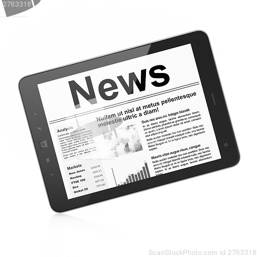 Image of Digital news on tablet pc computer screen