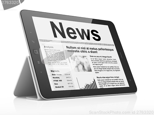 Image of Digital news on tablet pc computer screen