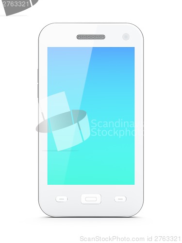 Image of Beautiful white smartphone on white background