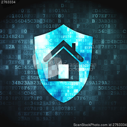 Image of Protection concept: Shield on digital background
