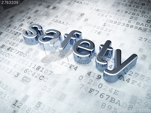 Image of Security concept: Silver Safety on digital background