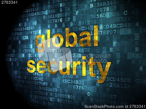 Image of global security on digital background