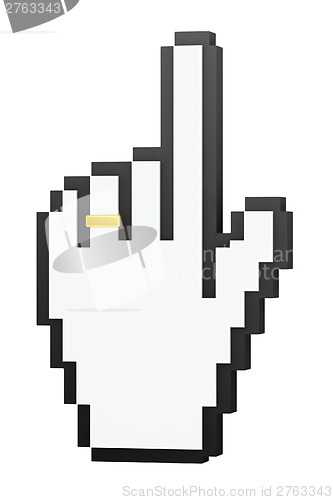 Image of Hand-shaped cursor with wedding ring on finger