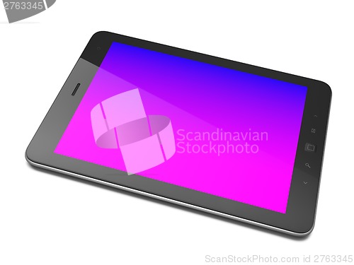 Image of Beautiful black tablet pc on white background