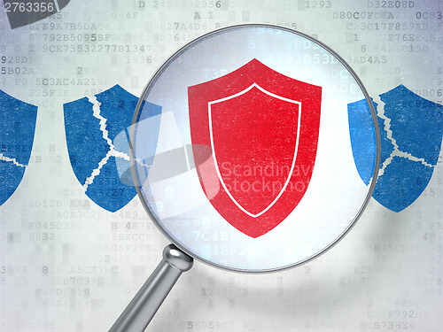 Image of Shields icons on digital background
