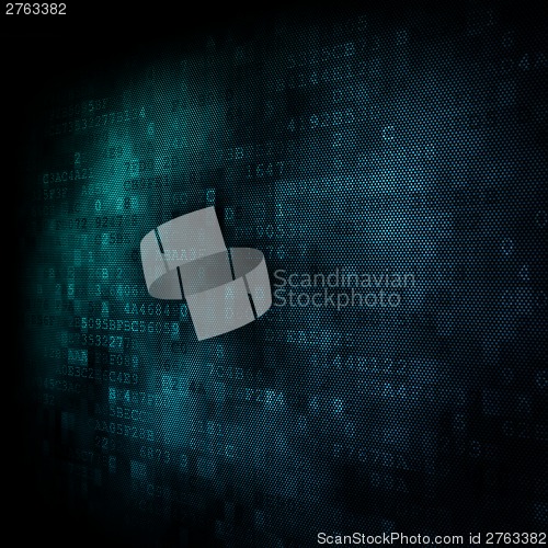 Image of Pixeled hexagonal background on digital screen