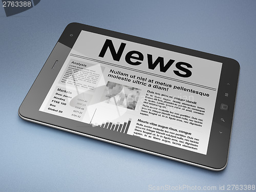 Image of Digital news on tablet pc computer screen