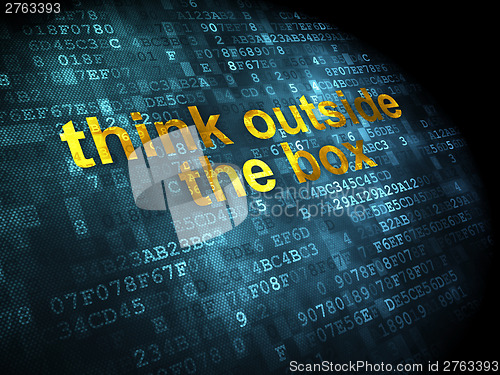 Image of Education concept: think outside the box on digital background