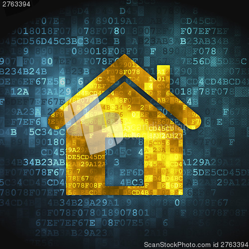 Image of Finance concept: Home on digital background