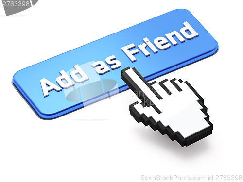 Image of Hand-shaped mouse cursor press Add as Friend  button