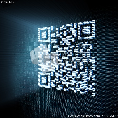Image of Pixeled QR code illustration
