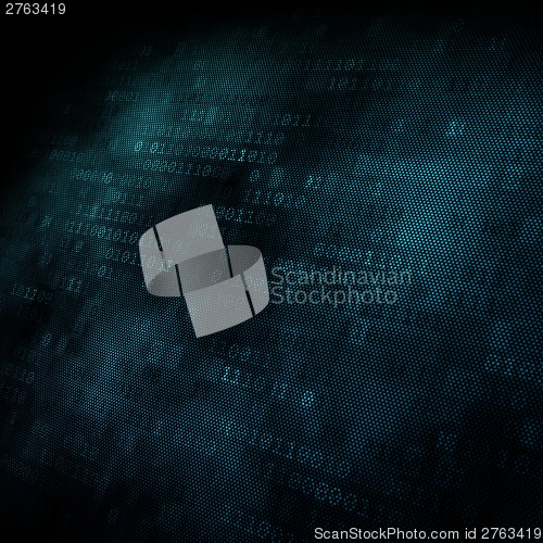 Image of Pixeled binary background on digital screen