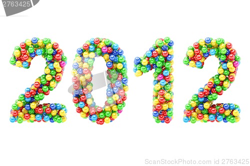 Image of Colorful 2012 numbers on white