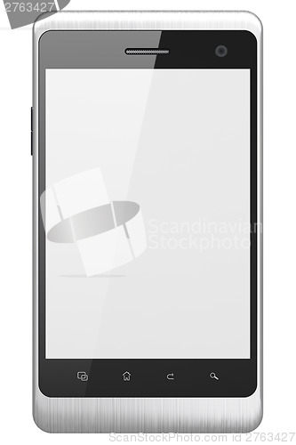 Image of Beautiful smartphone on white background. Generic mobile smart phone