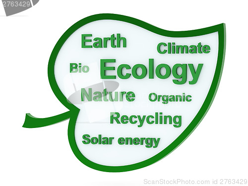 Image of Speech bubble or tag cloud with ecological words
