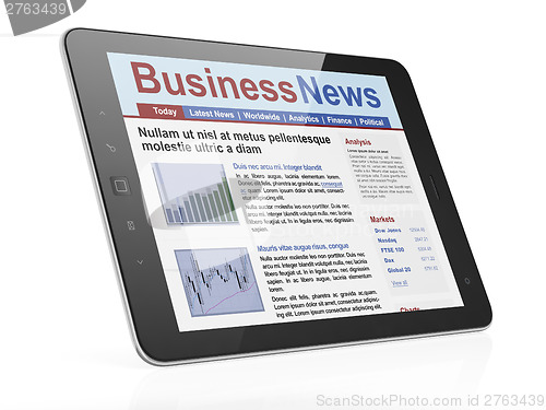 Image of Digital news on tablet computer screen