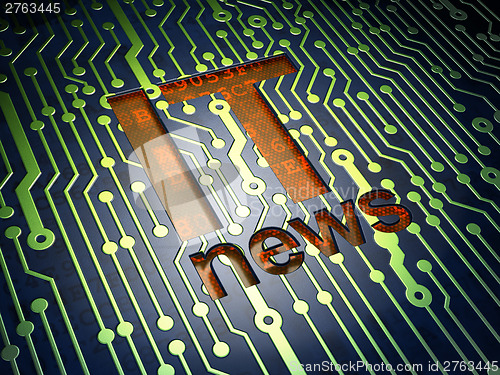 Image of News concept: circuit board with word IT