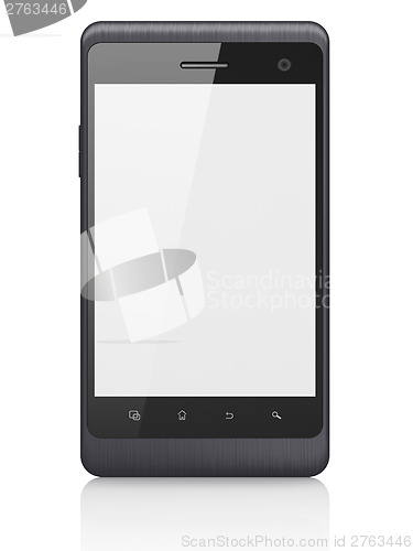 Image of Beautiful smartphone on white background. Generic mobile smart phone