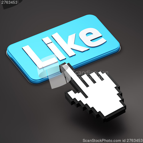 Image of Hand-shaped mouse cursor press Like button