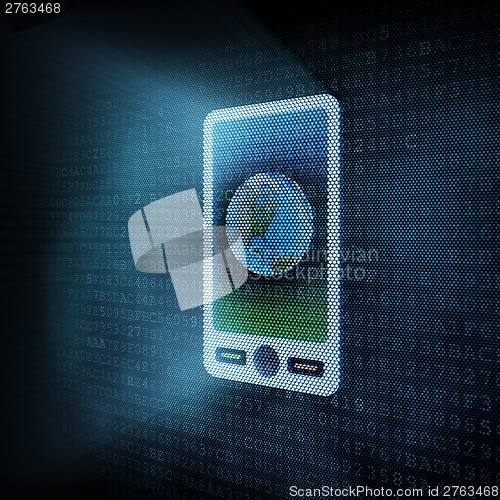 Image of Pixeled smartphone illustration