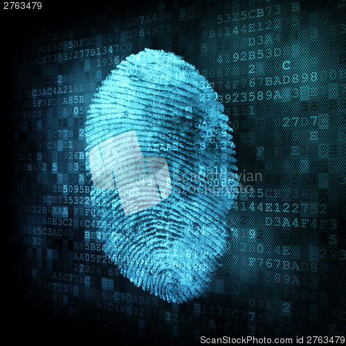 Image of Fingerprint on digital screen