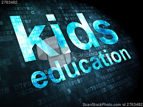 Image of kids education on digital background