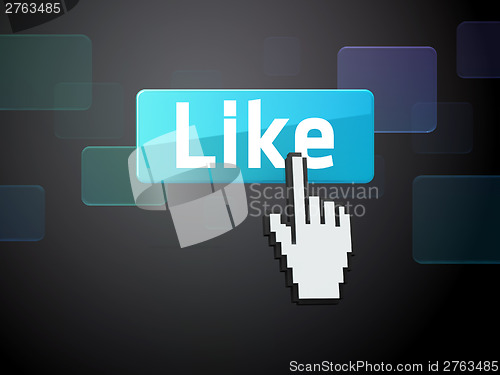Image of Hand-shaped mouse cursor press Like button