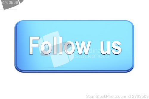 Image of Blue  button with Follow Us text