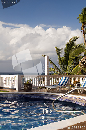 Image of swimming pool at resort cabanas Big Corn Island Nicaragua Centra