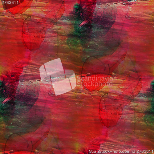 Image of colorful pattern water texture paint abstract color green, red s