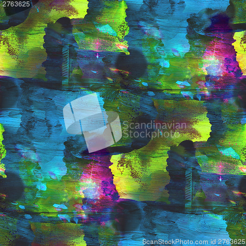 Image of colorful pattern water texture green, blue paint abstract color 
