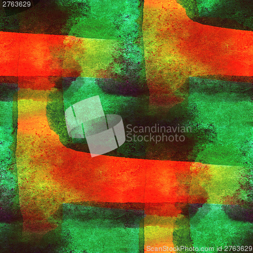 Image of colorful pattern water texture green, red paint abstract color s