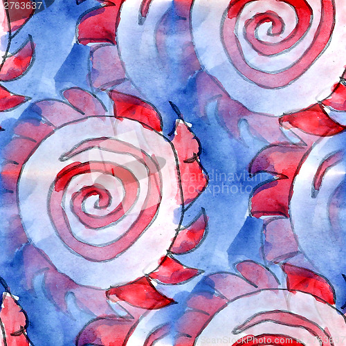 Image of colorful pattern water blue, red texture paint abstract color se